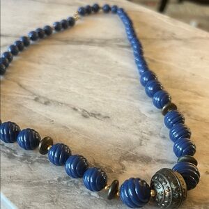 Elegant Blue Beaded Necklace